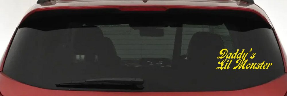 Daddys Lil Monster Sci Fi Car or Truck Window Decal Sticker (Yellow)