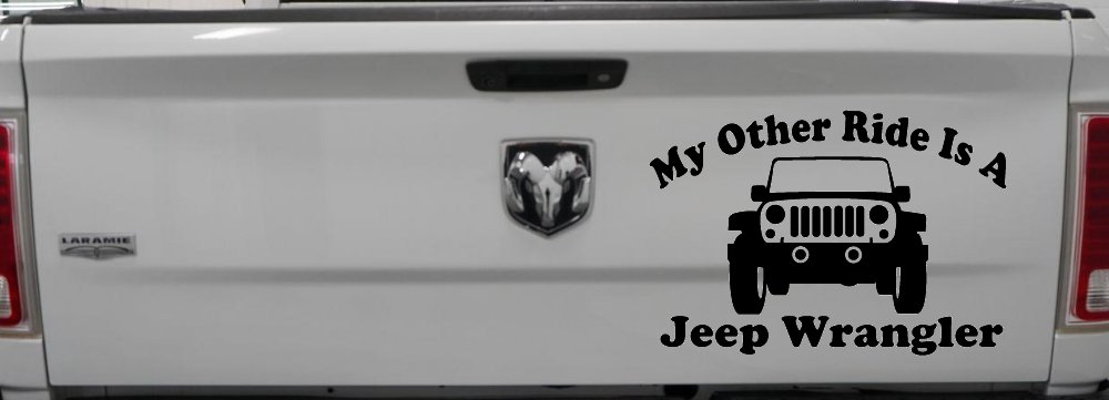 My Other Ride is a Jeep Wrangler Off Road Car or Truck Window Vinyl Decal Sticker (Black)