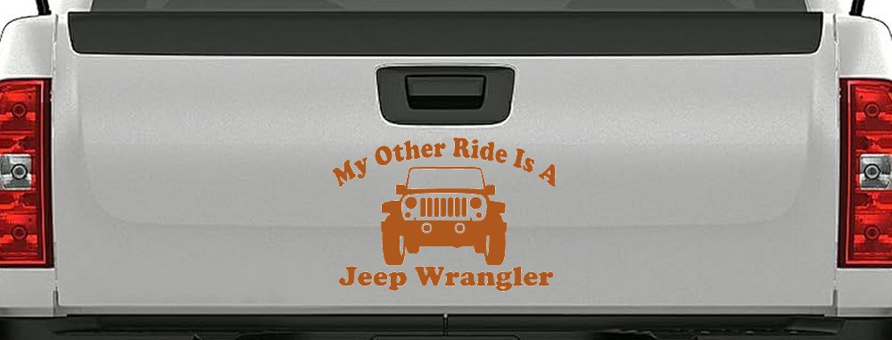 My Other Ride is a Jeep Wrangler Off Road Car or Truck Window Vinyl Decal Sticker (Nut Brown)