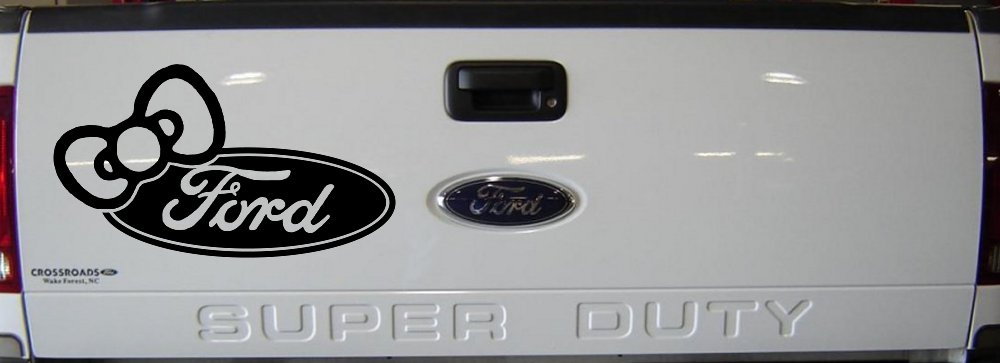 Ford with Bow Moto Sports Car or Truck Window Decal Sticker (Black)