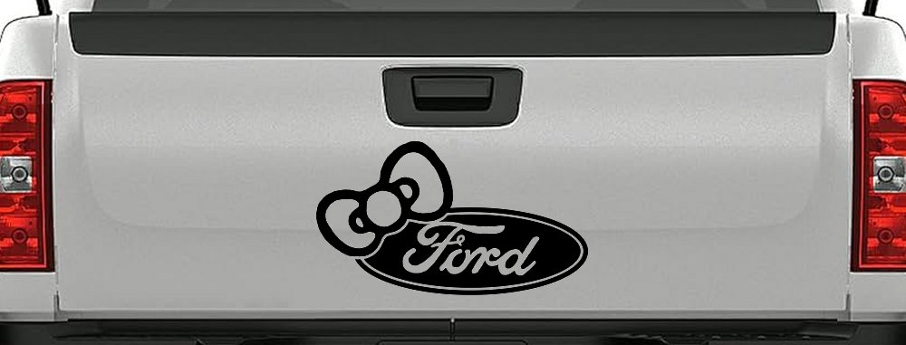 Ford with Bow Moto Sports Car or Truck Window Vinyl Decal Sticker (Black)