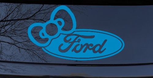 Ford with Bow Moto Sports Car or Truck Window Decal Sticker (Blue)