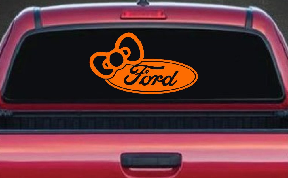 Ford with Bow Moto Sports Car or Truck Window Decal Sticker