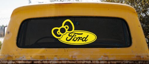 Ford with Bow Moto Sports Car or Truck Window Decal Sticker