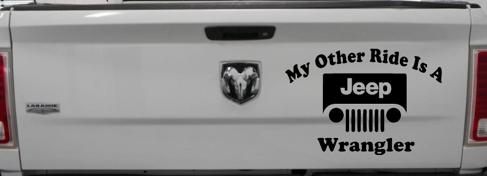 My Other Ride is a Jeep Wrangler Off Road Car or Truck Window Decal Sticker (Black)