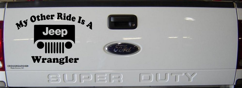 My Other Ride is a Jeep Wrangler Off Road Car or Truck Window Decal Sticker (Black)