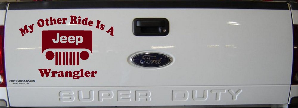 My Other Ride is a Jeep Wrangler Off Road Car or Truck Window Decal Sticker