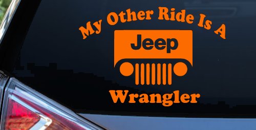 My Other Ride is a Jeep Wrangler Off Road Car or Truck Window Decal Sticker (Orange)