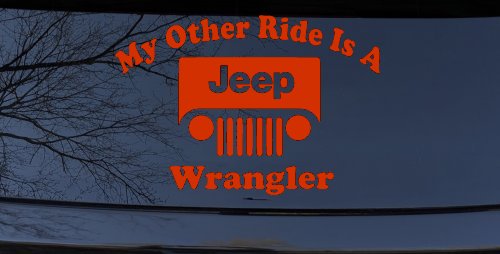 My Other Ride is a Jeep Wrangler Off Road Car or Truck Window Decal Sticker (Orange Red)