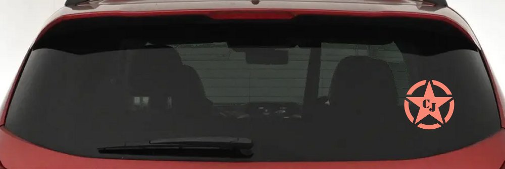 Military Jeep CJ Segmented Star  Off Road Car or Truck Window Decal Sticker