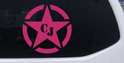 Military Jeep CJ Segmented Star  Off Road Car or Truck Window Decal Sticker