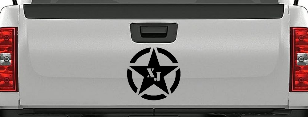Military Jeep XJ Segmented Star Off Road Car or Truck Window Decal Sticker