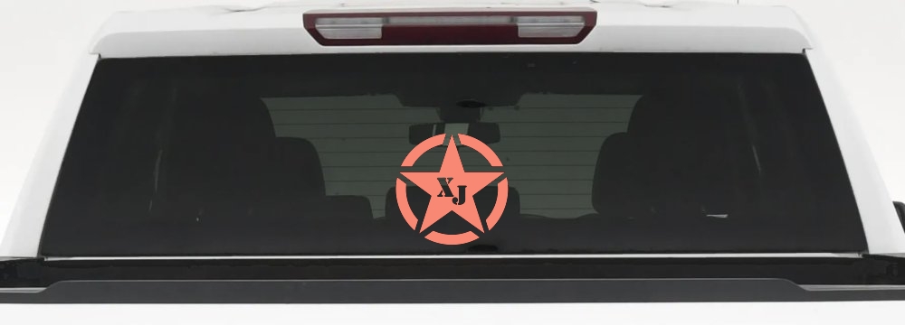 Military Jeep XJ Segmented Star Off Road Car or Truck Window Decal Sticker