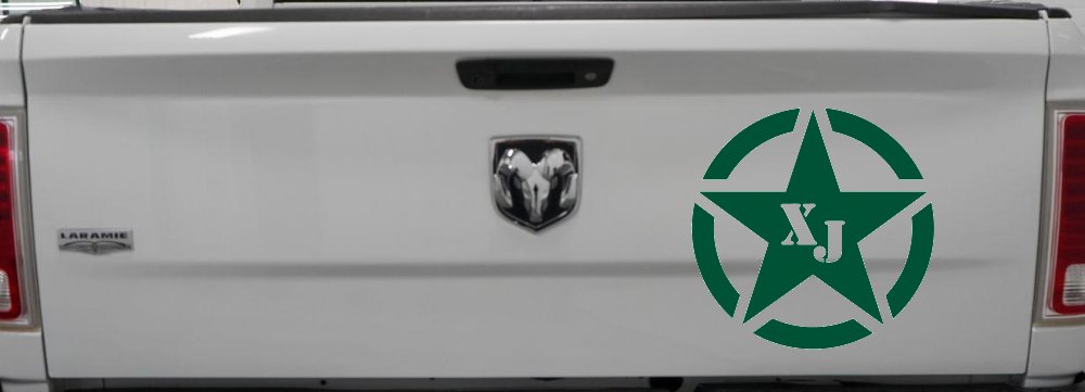 Military Jeep XJ Segmented Star Off Road Car or Truck Window Decal Sticker