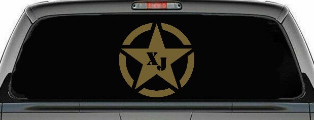 Military Jeep XJ Segmented Star Off Road Car or Truck Window Decal Sticker