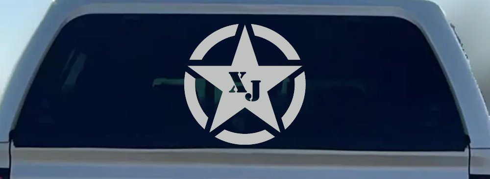 Military Jeep XJ Segmented Star Off Road Car or Truck Window Decal Sticker