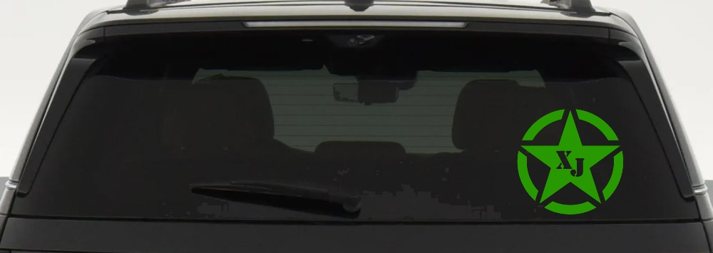Military Jeep XJ Segmented Star Off Road Car or Truck Window Decal Sticker