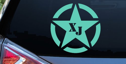 Military Jeep XJ Segmented Star Off Road Car or Truck Window Decal Sticker
