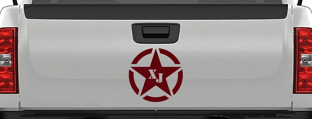 Military Jeep XJ Segmented Star Off Road Car or Truck Window Decal Sticker