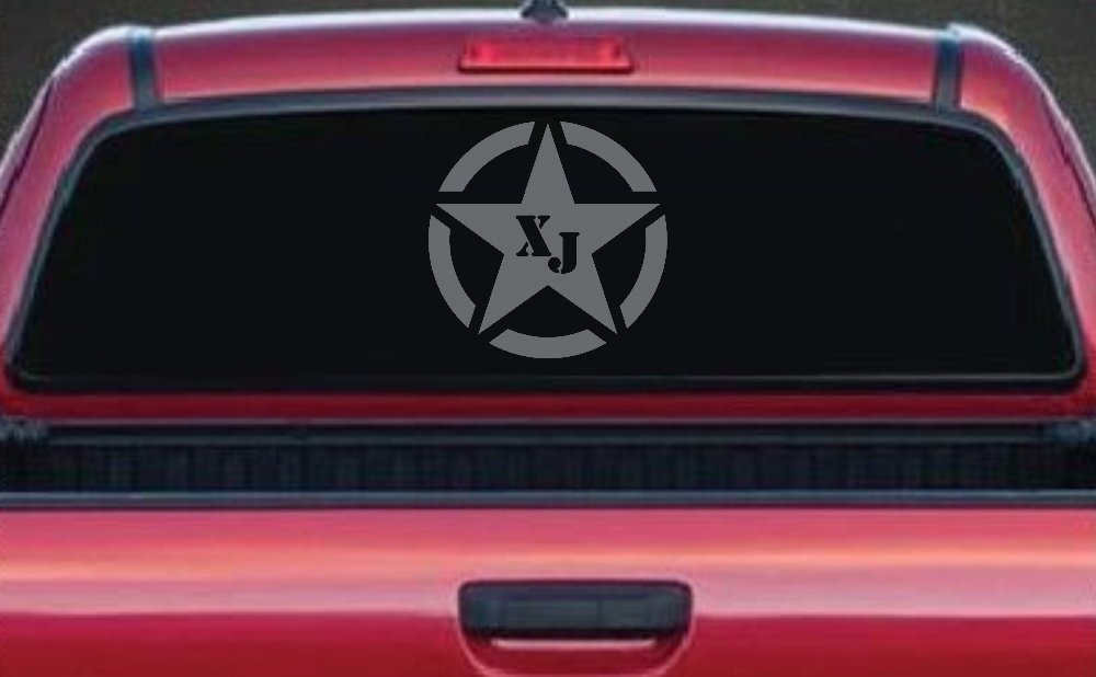Military Jeep XJ Segmented Star Off Road Car or Truck Window Decal Sticker