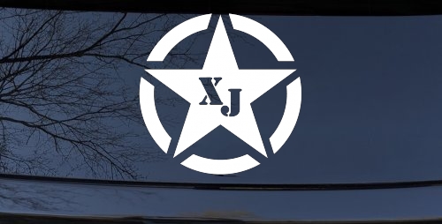 Military Jeep XJ Segmented Star Off Road Car or Truck Window Decal Sticker