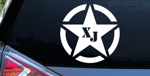 Military Jeep XJ Segmented Star Off Road Car or Truck Window Decal Sticker