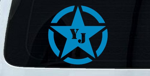 Military Jeep YJ Segmented Star Off Road Car or Truck Window Decal Sticker