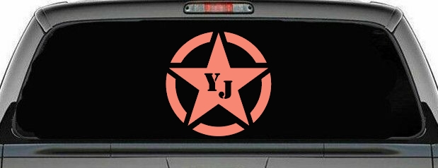 Military Jeep YJ Segmented Star Off Road Car or Truck Window Decal Sticker