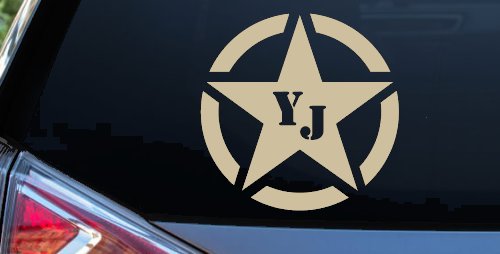 Military Jeep YJ Segmented Star Off Road Car or Truck Window Decal Sticker