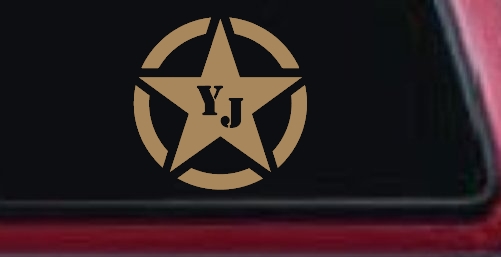 Military Jeep YJ Segmented Star Off Road Car or Truck Window Decal Sticker