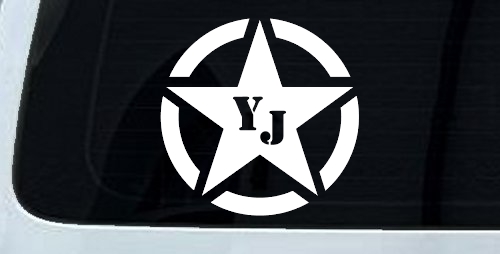 Military Jeep YJ Segmented Star Off Road Car or Truck Window Decal Sticker