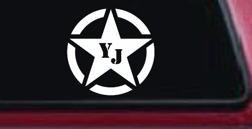 Military Jeep YJ Segmented Star Off Road Car or Truck Window Decal Sticker