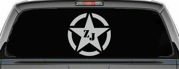 Military Jeep ZJ Segmented Star Off Road Car or Truck Window Decal Sticker