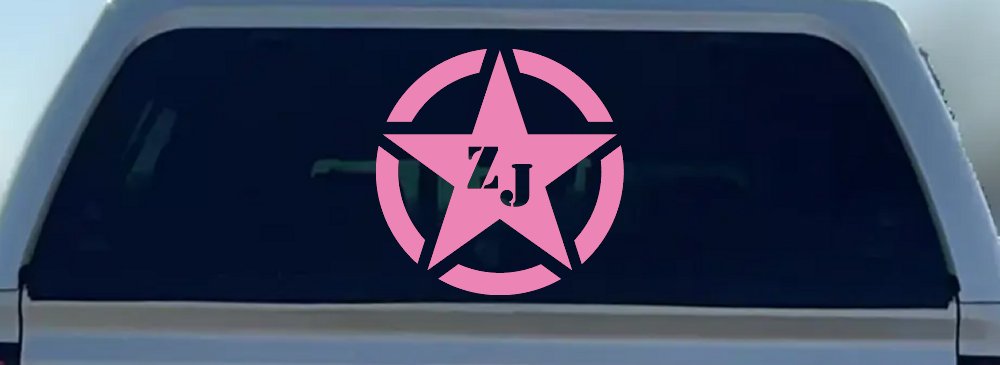 Military Jeep ZJ Segmented Star Off Road Car or Truck Window Decal Sticker