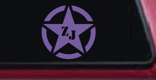 Military Jeep ZJ Segmented Star Off Road Car or Truck Window Decal Sticker (Purple)