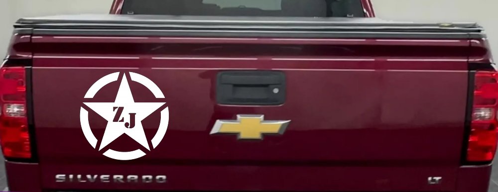 Military Jeep ZJ Segmented Star Off Road Car or Truck Window Decal Sticker