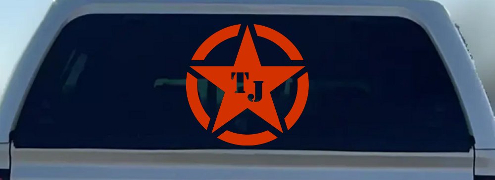 Military Jeep TJ Segmented Star Off Road Car or Truck Window Decal Sticker