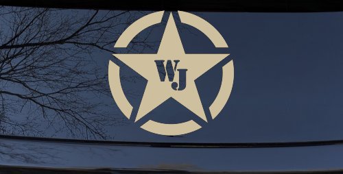Military Jeep WJ Segmented Star  Off Road Car or Truck Window Decal Sticker