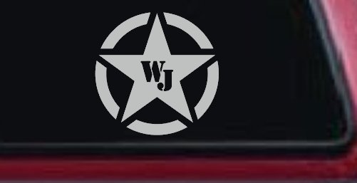 Military Jeep WJ Segmented Star  Off Road Car or Truck Window Decal Sticker