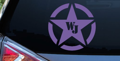 Military Jeep WJ Segmented Star  Off Road Car or Truck Window Decal Sticker (Purple)