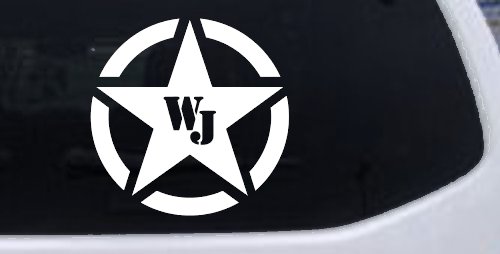 Military Jeep WJ Segmented Star  Off Road Car or Truck Window Decal Sticker