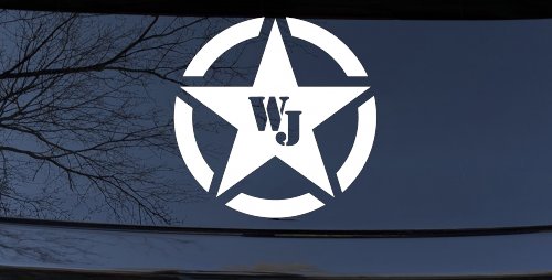 Military Jeep WJ Segmented Star  Off Road Car or Truck Window Decal Sticker