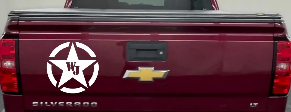 Military Jeep WJ Segmented Star  Off Road Car or Truck Window Decal Sticker