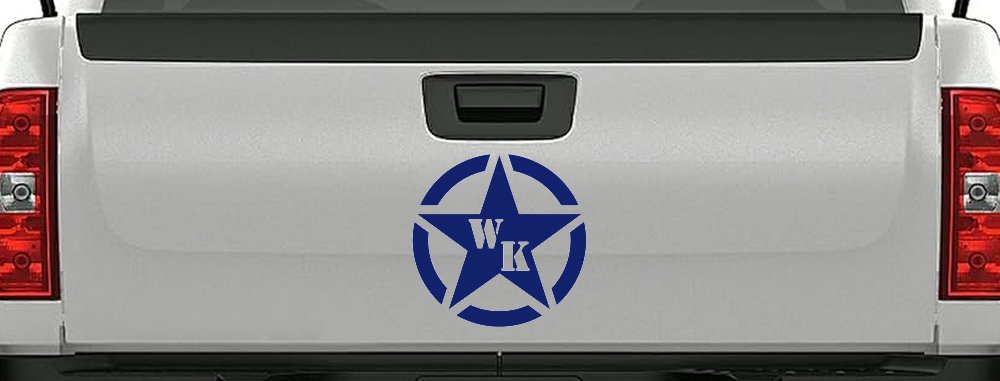 Military Jeep WK Segmented Star Off Road Car or Truck Window Decal Sticker (Navy)