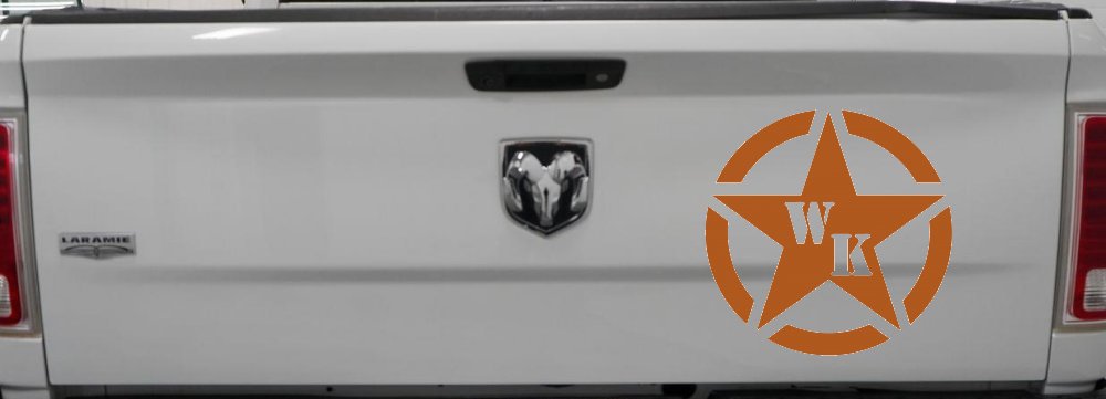 Military Jeep WK Segmented Star Off Road Car or Truck Window Decal Sticker (Nut Brown)