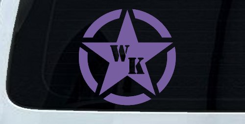 Military Jeep WK Segmented Star Off Road Car or Truck Window Decal Sticker (Purple)