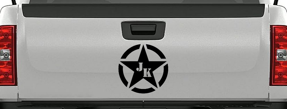 Military Jeep JK Segmented Army Star Off Road Car or Truck Window Decal Sticker (Black)