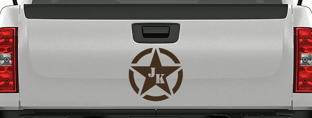 Military Jeep JK Segmented Army Star Off Road Car or Truck Window Decal Sticker (Brown)