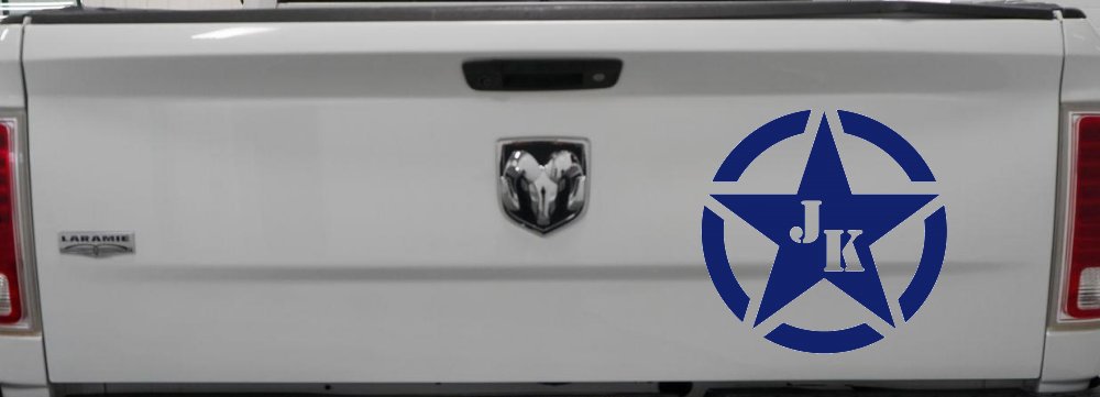 Military Jeep JK Segmented Army Star Off Road Car or Truck Window Decal Sticker (Navy)