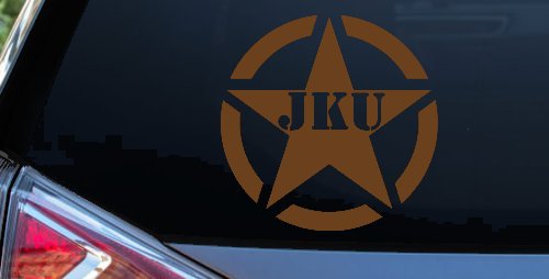 Military Jeep JKU Segmented Army Star Off Road Car or Truck Window Decal Sticker (Copper)